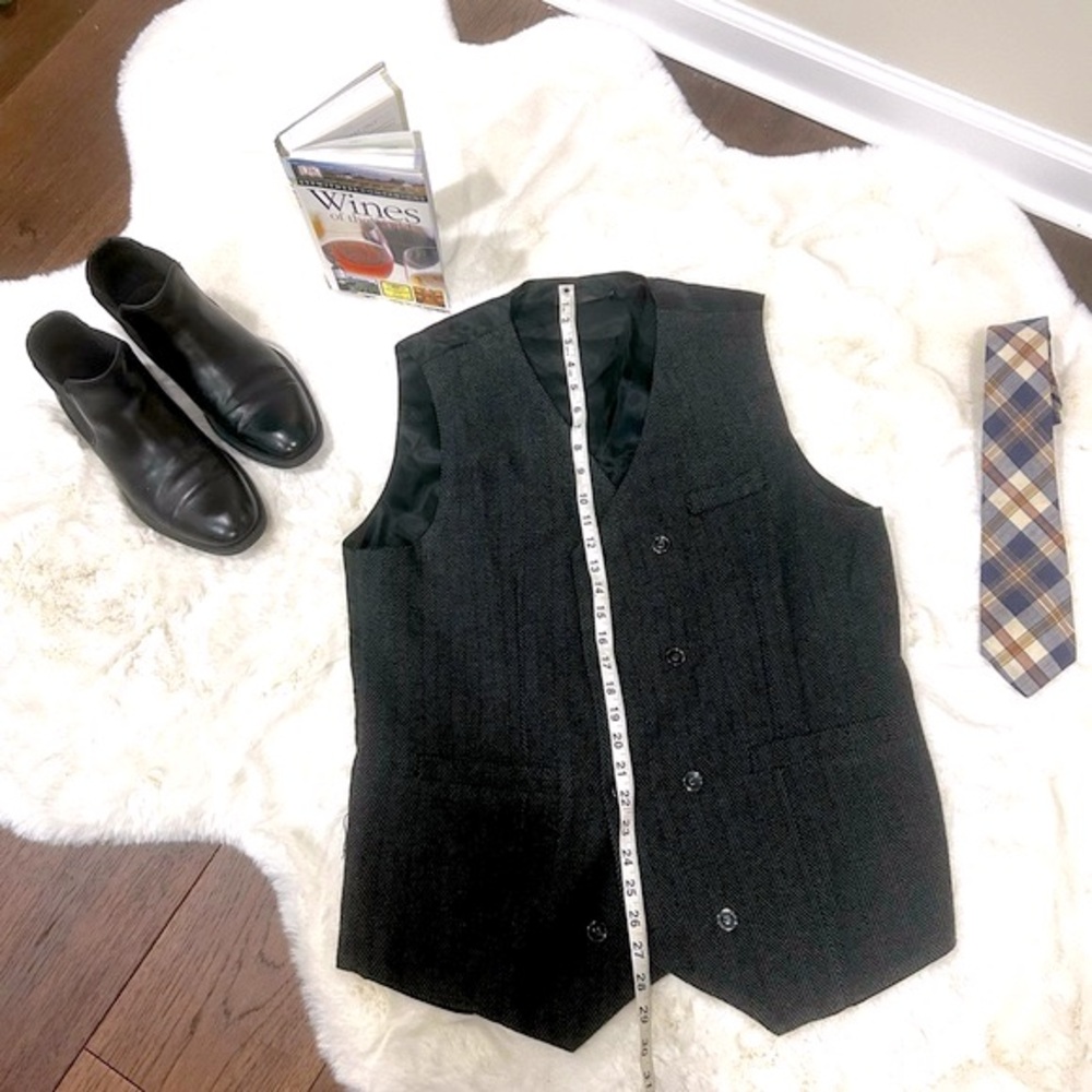 Men Vest- Tweed Grey/Black